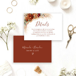 エレガントなカリグラフィー ボーホー ウェディング ディテール カード