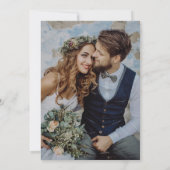 エレガントなカリグラフィー ミニマル フォト ウェディング 招待状 (裏面)