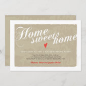 エレガントなカリグラフィー モダンな新築祝い招待状 招待状 (正面/裏面)