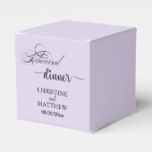 エレガントなカリグラフィー ライトパープル リハーサルディナー フェイバーボックス (正面サイド)
