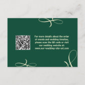 エレガントなカリグラフィー リハーサルディナー ティール ウェディング エンクロージャーカード (裏面)