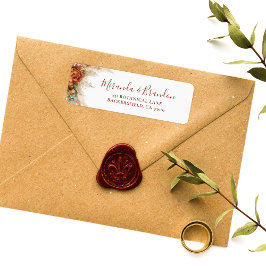 エレガントなカリグラフィー ロマンティック フローラル ボヘミア ウェディング ラベル