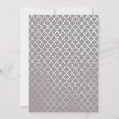 エレガントなカリグラフィー ローズゴールド グレー 結婚式 招待状 (裏面)