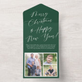 エレガントなカリグラフィー　写真はがき　ホリデーカード オールインワン招待状 (内側)