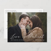 エレガントなカリグラフィー 愛は忍耐 愛の延期 案内ポストカード (正面/裏面)