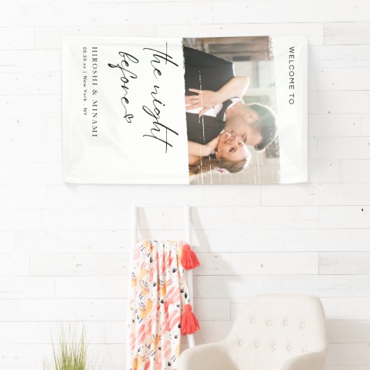 エレガントなカリグラフィー 現代の写真 リハーサルディナー 横断幕 (インサイチュ)