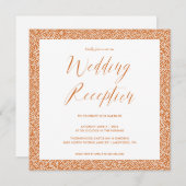 エレガントなカリグラフィー 結婚披露宴 バーンオレンジ 招待状 (正面/裏面)