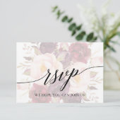 エレガントなカリグラフィー 花の歌リクエスト RSVP カード (スタンド正面)