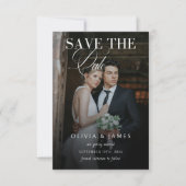 エレガントなカリグラフィー Wedding 写真 セーブザデート (正面)