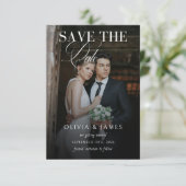 エレガントなカリグラフィー Wedding 写真 セーブザデート (スタンド正面)
