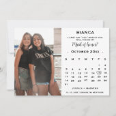 エレガントなカレンダーのブライズメイドの提案カード   招待状 (正面)