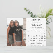 エレガントなカレンダーメイドオブオナー提案カード 招待状 (スタンド正面)