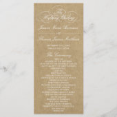 エレガントなカントリークラフト結婚式プログラムテンプレート プログラム (正面)