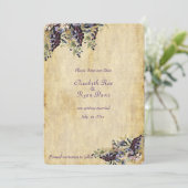 エレガントなカントリー調、ワインボトルと葡萄の結婚式 招待状 (スタンド正面)