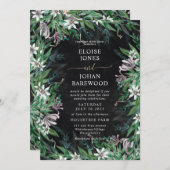 エレガントなカントリー フラワーボーダー招待状 招待状 (正面/裏面)