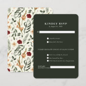 エレガントなカントリー マナー | ランチの返信カード 出欠カード (正面/裏面)