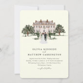 エレガントなカントリー マナー ランチェ 一体型の招待状 招待状 (正面)