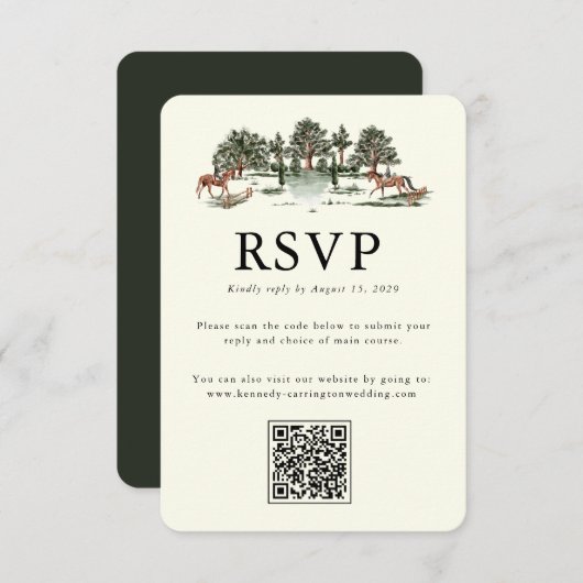 エレガントなカントリー マナー | ランチ 返信カード (正面/裏面)