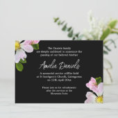 エレガントなカントリー ローズの葬儀案内カード 招待状 (スタンド正面)