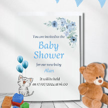 エレガントなカート 男の子のベビーシャワー招待状