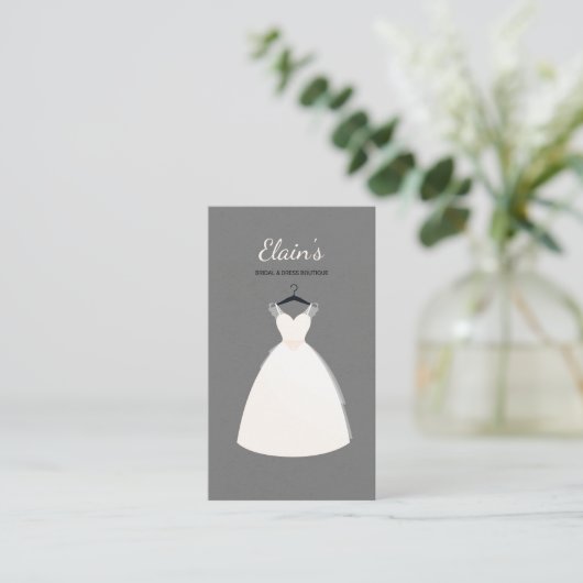 エレガントなガウンの花嫁の服のブティックのウェディングプランナー 名刺 (スタンド正面)