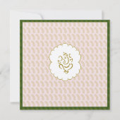 エレガントなガネーシュ パステルカラー インドの結婚式 招待状 (正面)