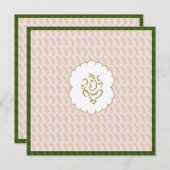 エレガントなガネーシュ パステルカラー インドの結婚式 招待状 (正面/裏面)