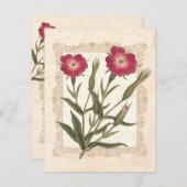 エレガントなガーデニングレディの50歳の誕生日パーティー 招待状 (正面/裏面)