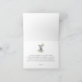 エレガントなガーデンティーパーティーのブライダルシャワーのお礼カード| 繊細な花 サンキューカード (内部)