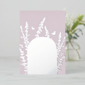 エレガントなガーデンリーフとバタフライのウェディングカード 箔招待状 (立ち正面)