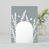 エレガントなガーデンリーフとバタフライのウェディングカード 箔招待状 (立ち正面)