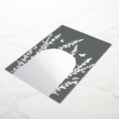 エレガントなガーデンリーフとバタフライのウェディングカード 箔招待状 (回転した状態)