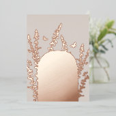 エレガントなガーデンリーフとバタフライのウェディング 箔招待状 (立ち正面)