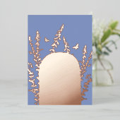 エレガントなガーデンリーフとバタフライのウェディング 箔招待状 (立ち正面)