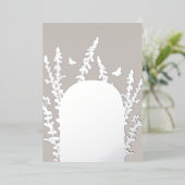 エレガントなガーデンリーフとバタフライのウェディング 箔招待状 (立ち正面)