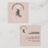 エレガントなガーリー フェミニン下着ランジェリー ファッション スクエア名刺 (正面/裏面)