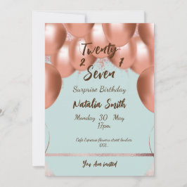エレガントなガール 27歳 サプライズ誕生日カード 招待状
