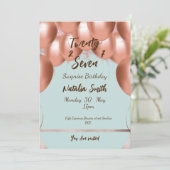 エレガントなガール 27 サプライズ誕生日カード 招待状 (スタンド正面)