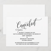 エレガントなキャンセルされた結婚式のお知らせカード 招待状 (正面/裏面)