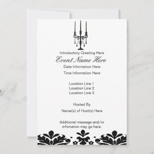 エレガントなキャンドルブラの招待状 招待状 (正面)