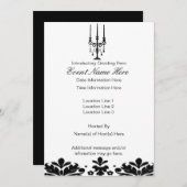 エレガントなキャンドルブラの招待状 招待状 (正面/裏面)