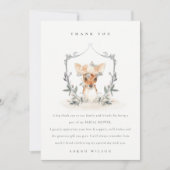 エレガントなキュートなダスクィディーア フローラルクレスト ブライダルシャワー サンキューカード (正面)