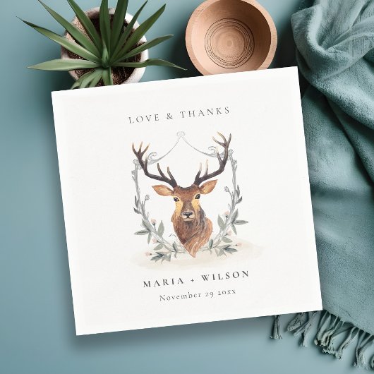 エレガントなキュートなダスクディー フローラルクレストウェディング スタンダードカクテルナプキン