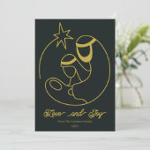 エレガントなキリストの誕生を描いた宗教的なクリスマスの平飾り シーズンカード (スタンド正面)