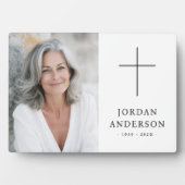 エレガントなキリスト教の十字架葬儀記念写真 フォトプラーク (正面)