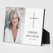 エレガントなキリスト教の十字架葬儀記念写真 フォトプラーク (側面)