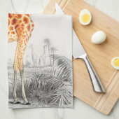 エレガントなキリン キッチンタオル (四つ折り)