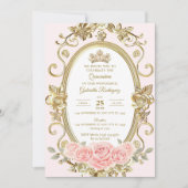 エレガントなキンセアニエラの招待状 フラワーピンク 招待状 (正面)