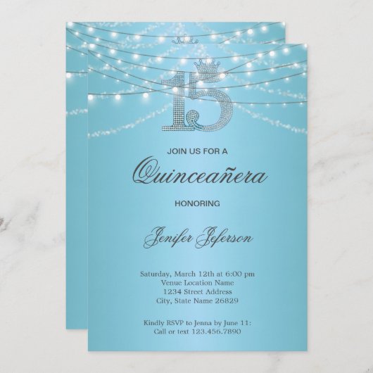 エレガントなキンセアニエラの招待状 招待状 (正面/裏面)