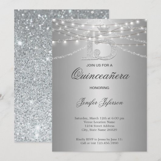 エレガントなキンセアニエラの招待状 招待状 (正面/裏面)